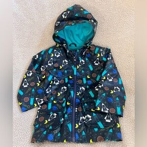Cat & Jack Baby Toddler 12 months Space Ship Rain Coat Jacket Zip NEW